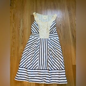 Anthropology Maeve blue and white striped dress